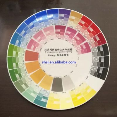 Quatro cores de cerâmica em vidro de cor dourado Stannate roxo e combinação de óxido de ferro