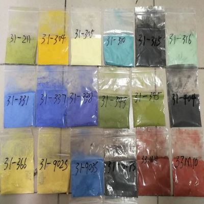 Quatro cores de cerâmica em vidro de cor dourado Stannate roxo e combinação de óxido de ferro